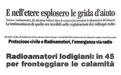 Titoli giornali sui radioamatori