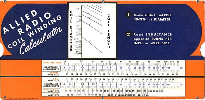 Coil winding slide chart
